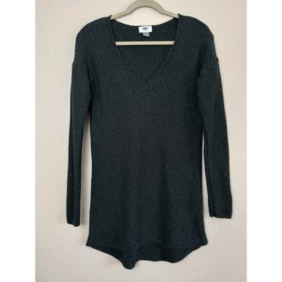 Old Navy marbled green v-neck ribbed sweater tunic long sleeve M - Picture 1 of 9